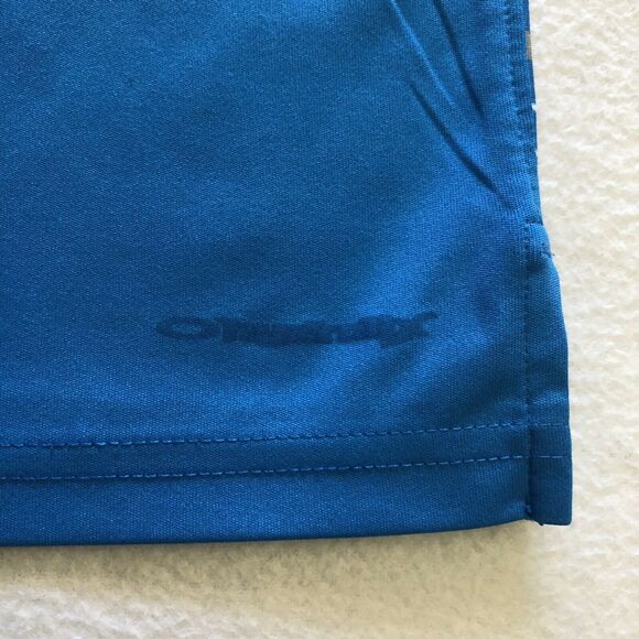 Oakley Men Blue Gray Stripe Regular Fit Short Sleeve Hydrolix Golf Polo Shirt XL - Picture 9 of 11